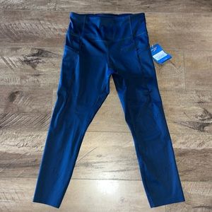 BROOKS LEGGINGS "METHOD" 3/4 TIGHTS NAVY SIZE SMALL NWT